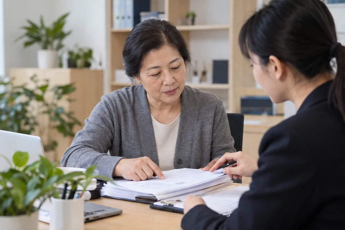 核对注册公司资料与办理事项的服务场景示意