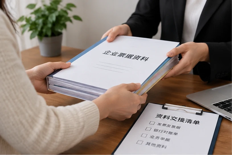 整理企业票据与日常账务资料的服务场景示意