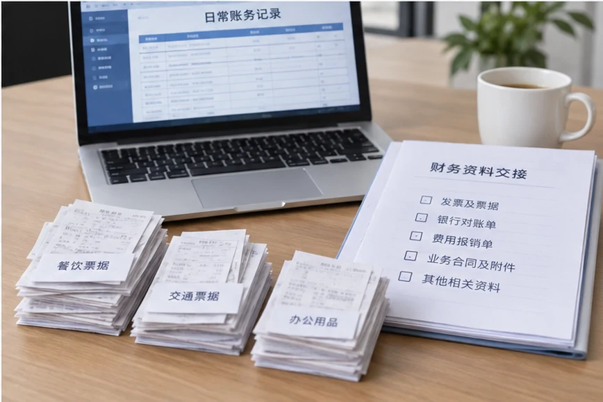 整理企业票据与日常账务资料的服务场景示意