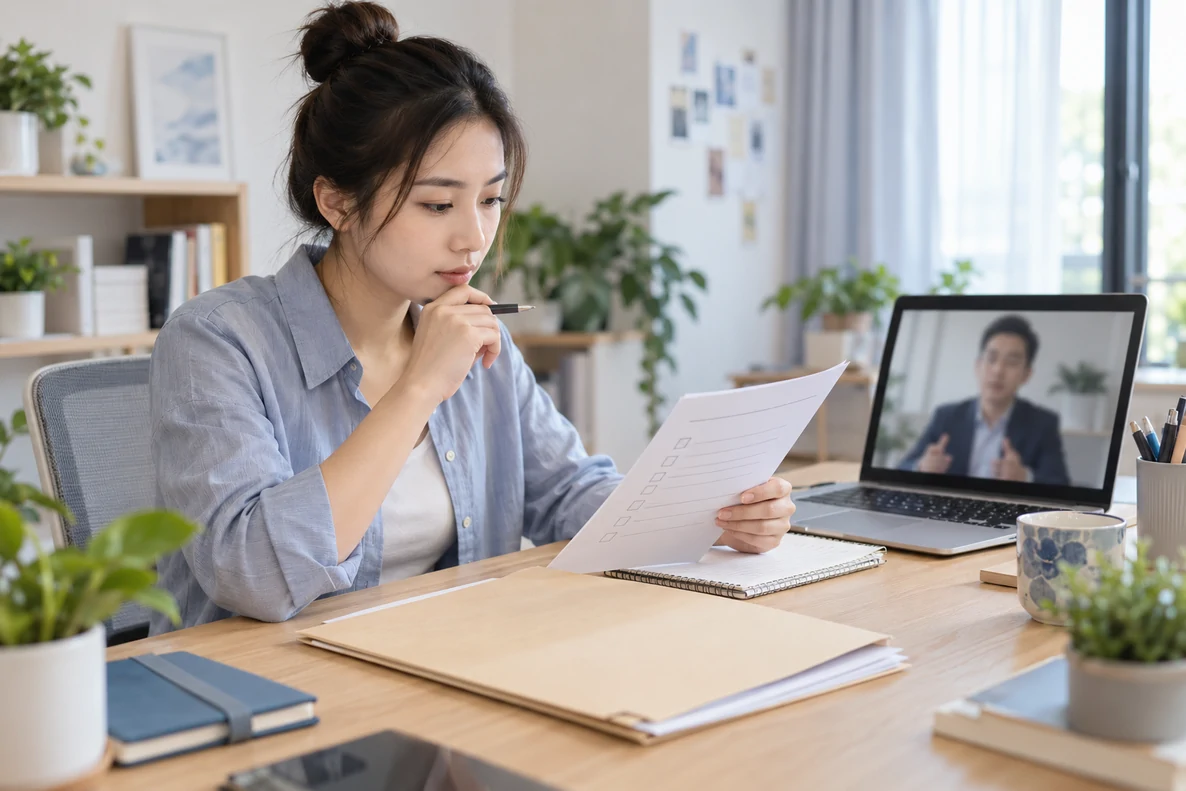核对注册公司资料与办理事项的服务场景示意