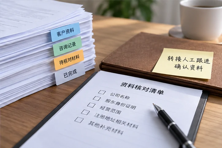 在线客服接待与咨询整理的服务场景示意