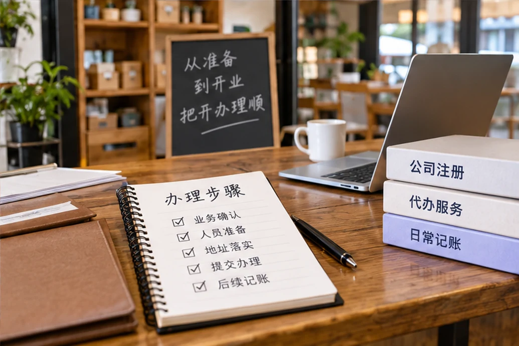 创业者一起整理开办计划的服务场景示意
