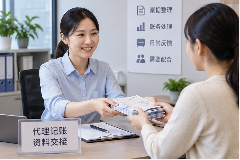 整理企业票据与日常账务资料的服务场景示意