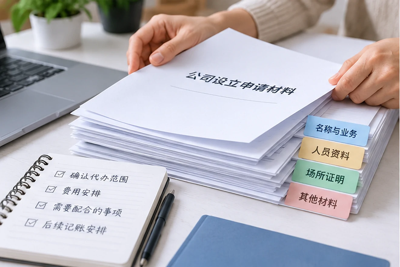 创业者一起整理开办计划的服务场景示意
