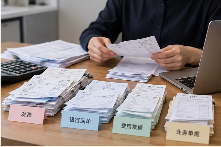 整理企业票据与日常账务资料的服务场景示意