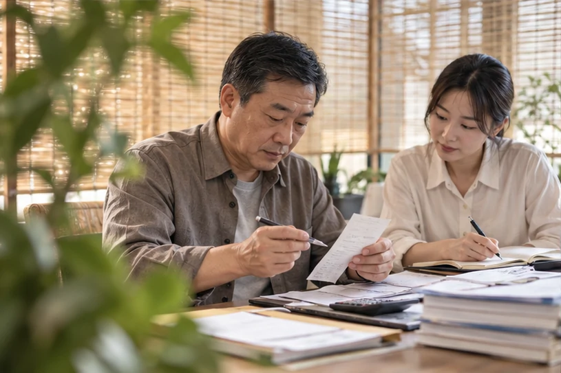 整理企业票据与日常账务资料的服务场景示意