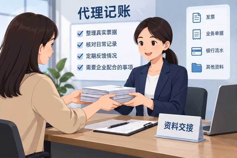 整理企业票据与日常账务资料的服务场景示意