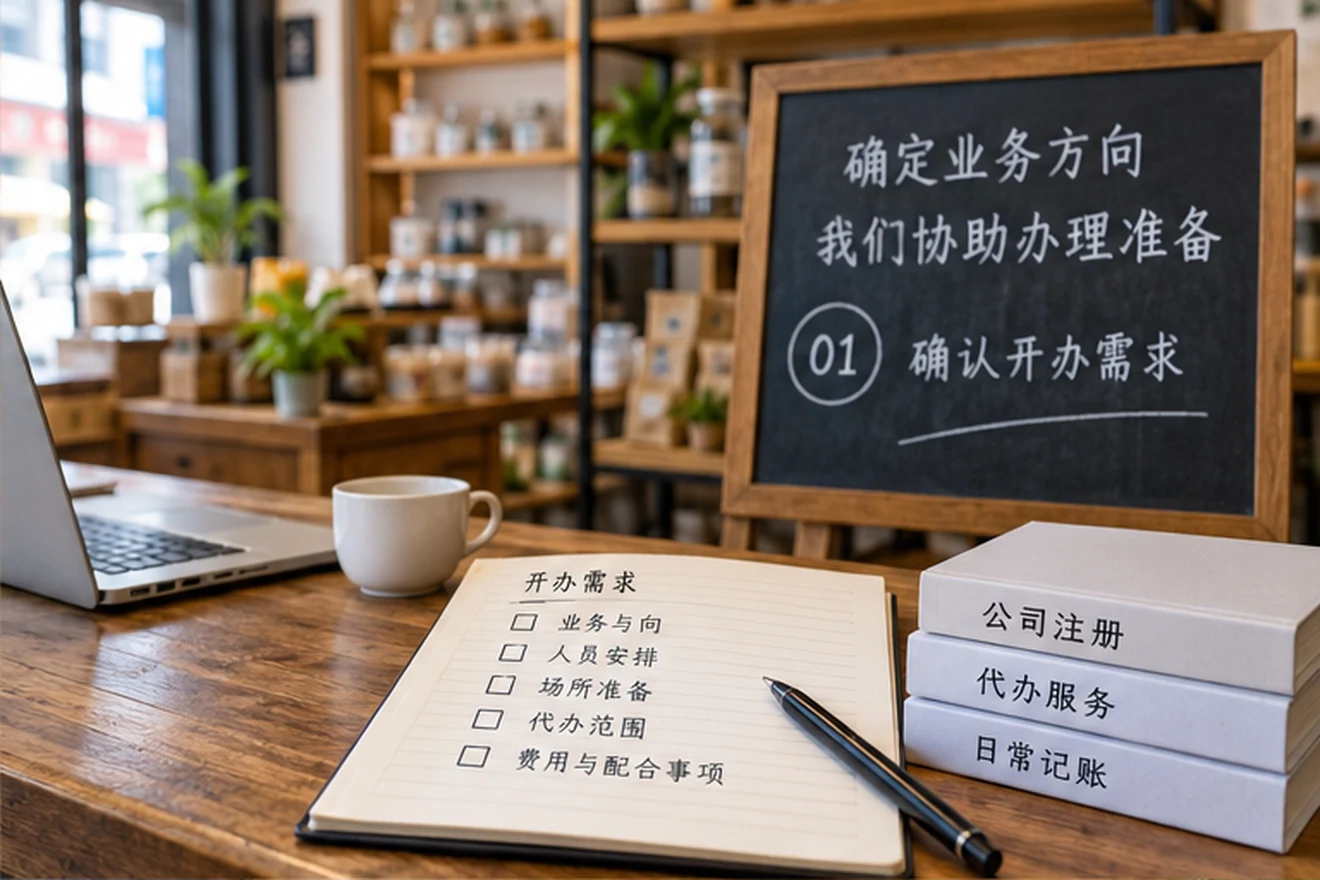 创业者一起整理开办计划的服务场景示意