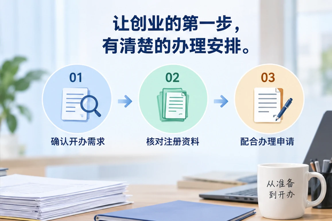 创业者一起整理开办计划的服务场景示意