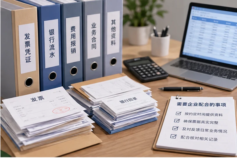 整理企业票据与日常账务资料的服务场景示意
