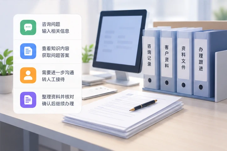在线客服接待与咨询整理的服务场景示意
