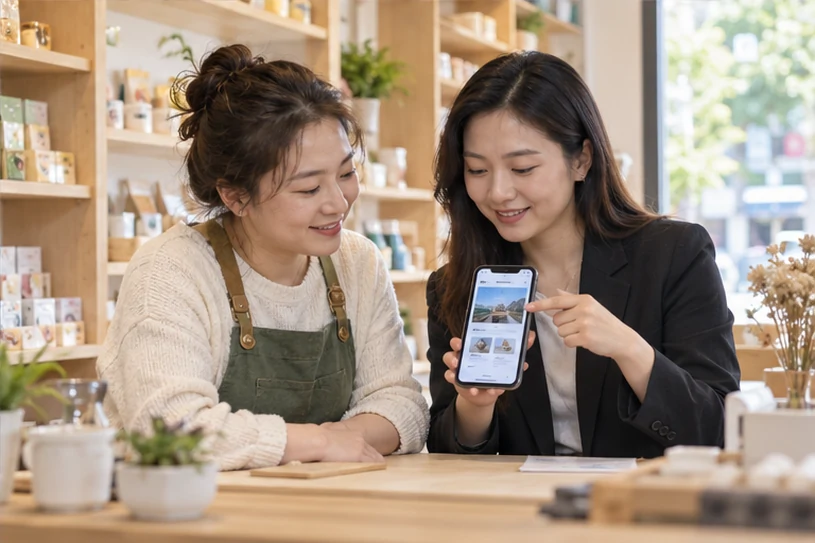 企业网站展示业务与服务信息的场景示意
