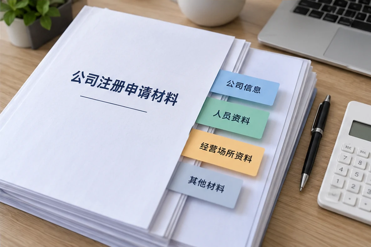核对注册公司资料与办理事项的服务场景示意