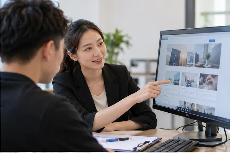 企业网站展示业务与服务信息的场景示意