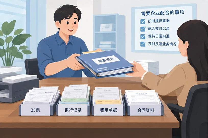 整理企业票据与日常账务资料的服务场景示意