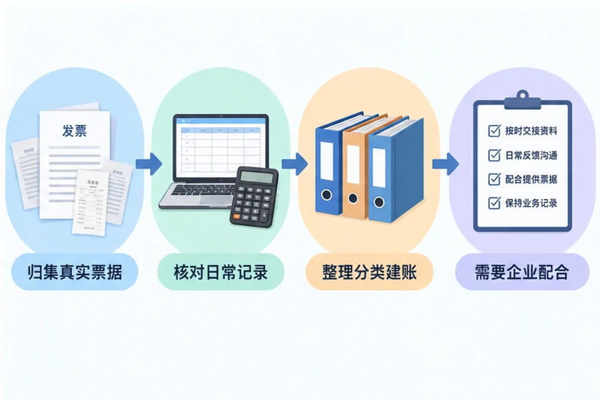 整理企业票据与日常账务资料的服务场景示意