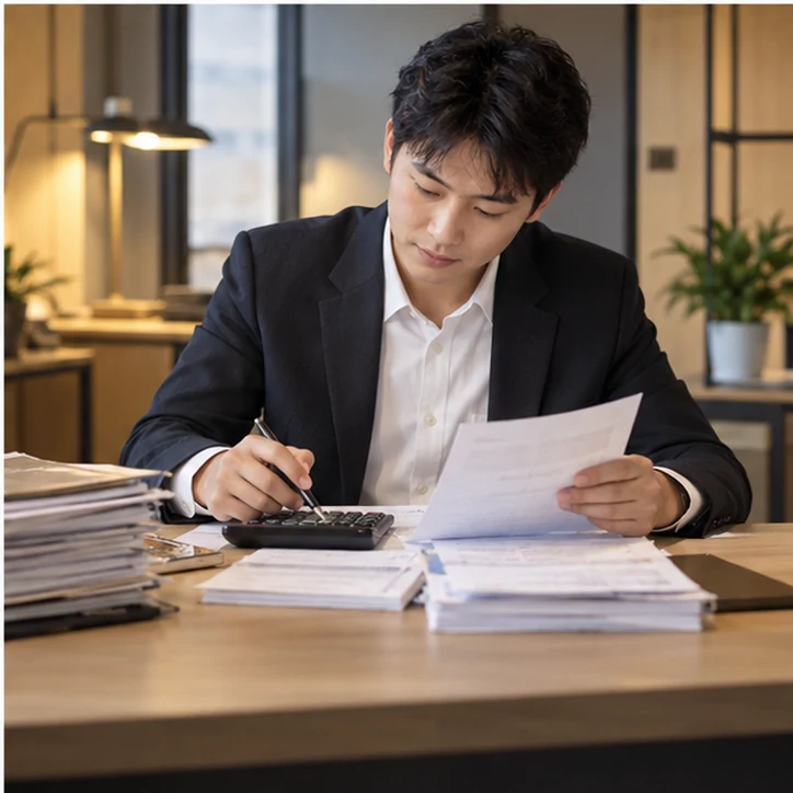 整理企业票据与日常账务资料的服务场景示意