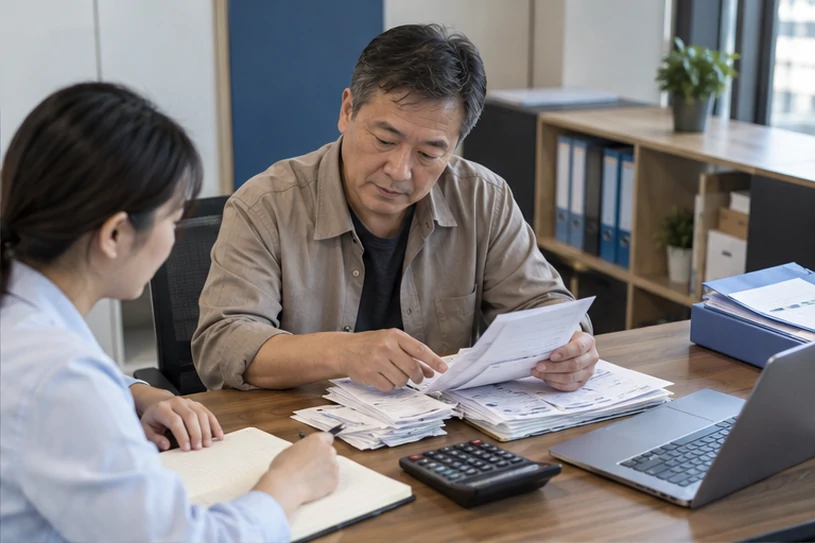 整理企业票据与日常账务资料的服务场景示意