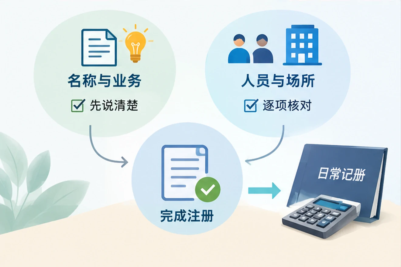 创业者一起整理开办计划的服务场景示意