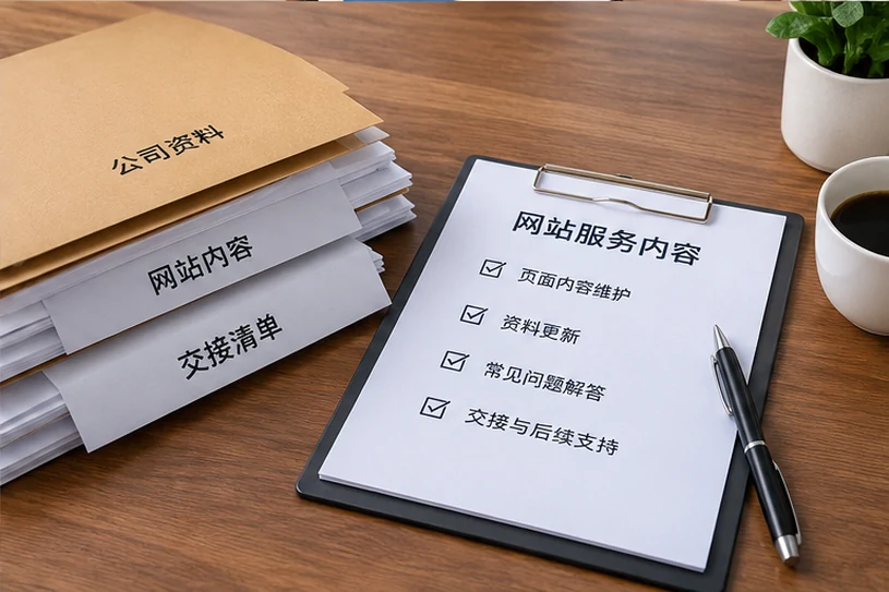 企业网站展示业务与服务信息的场景示意
