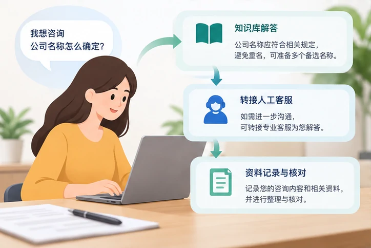在线客服接待与咨询整理的服务场景示意