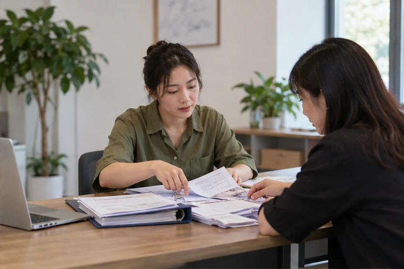 整理企业票据与日常账务资料的服务场景示意