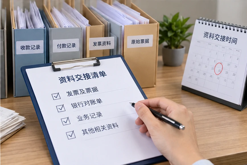 整理企业票据与日常账务资料的服务场景示意