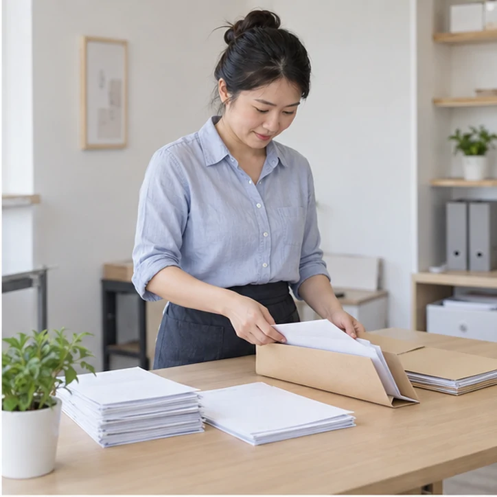 整理企业票据与日常账务资料的服务场景示意