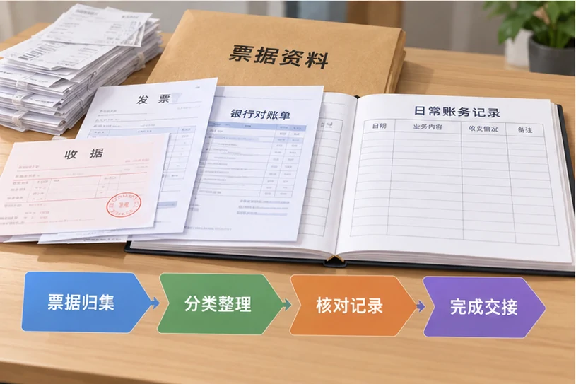 整理企业票据与日常账务资料的服务场景示意