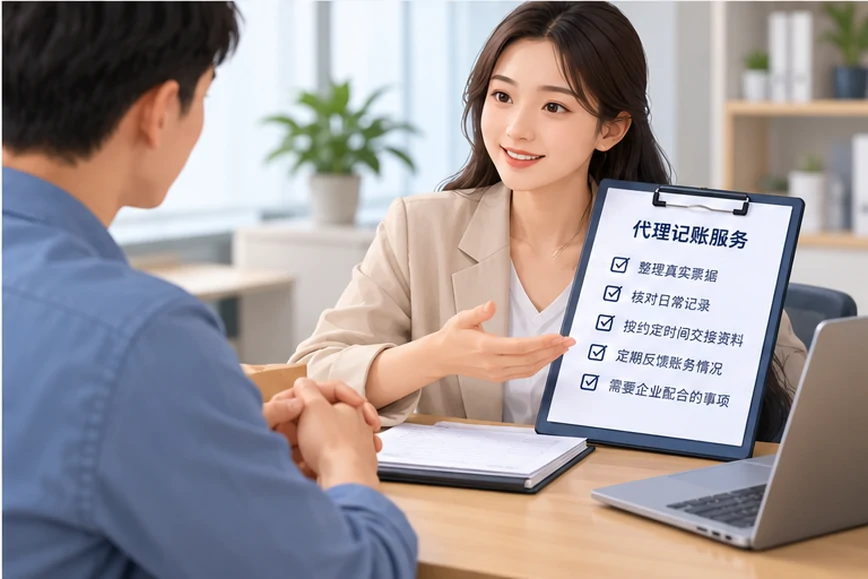 整理企业票据与日常账务资料的服务场景示意