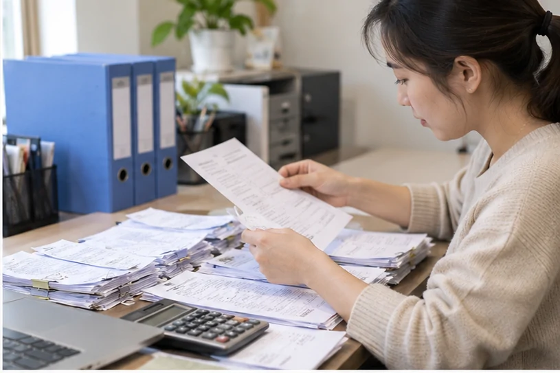 整理企业票据与日常账务资料的服务场景示意