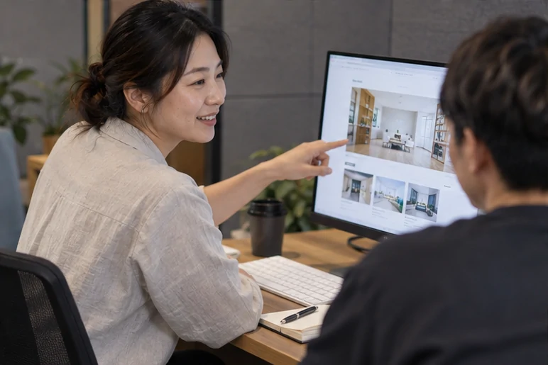 企业网站展示业务与服务信息的场景示意