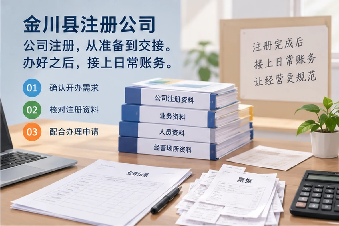 核对注册公司资料与办理事项的服务场景示意