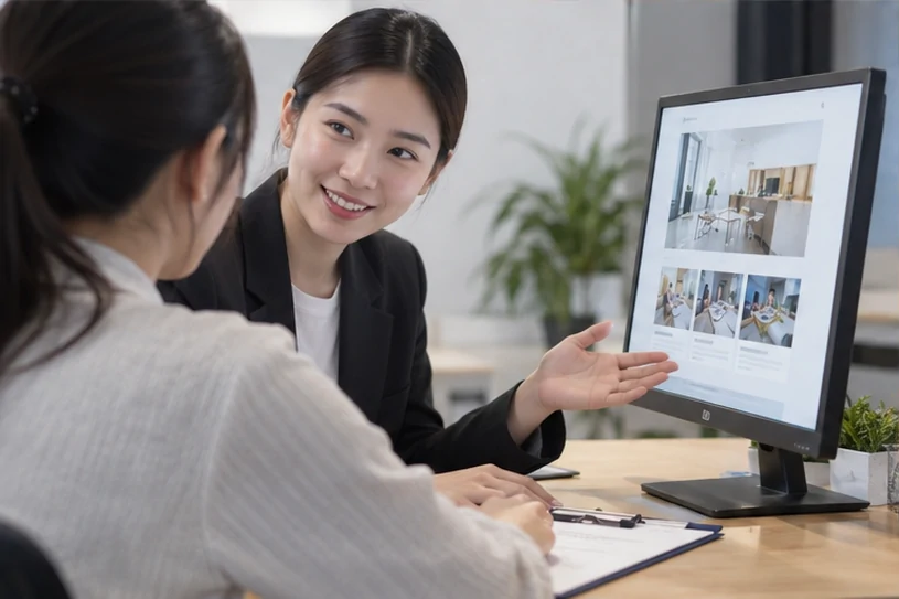 企业网站展示业务与服务信息的场景示意