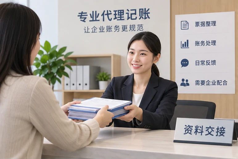 整理企业票据与日常账务资料的服务场景示意