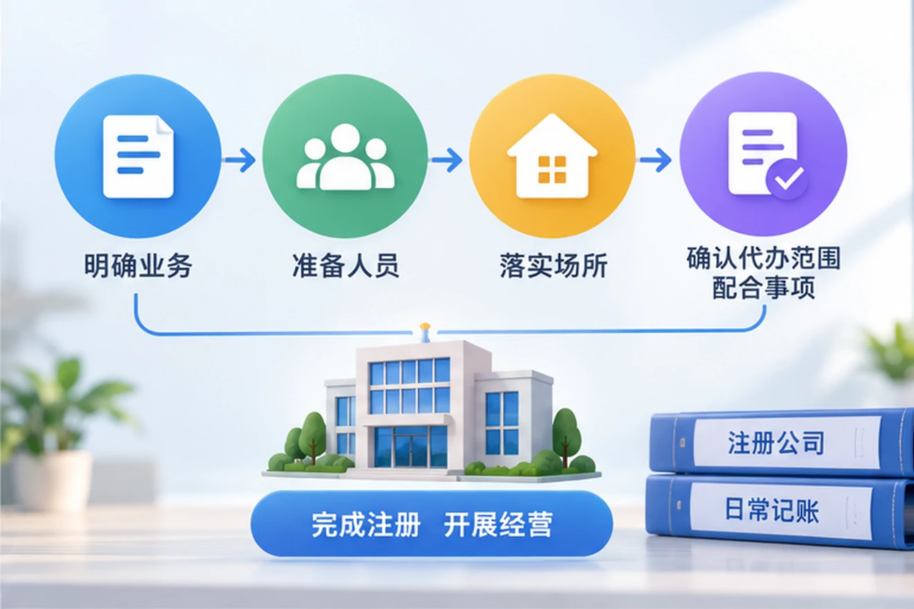 创业者一起整理开办计划的服务场景示意