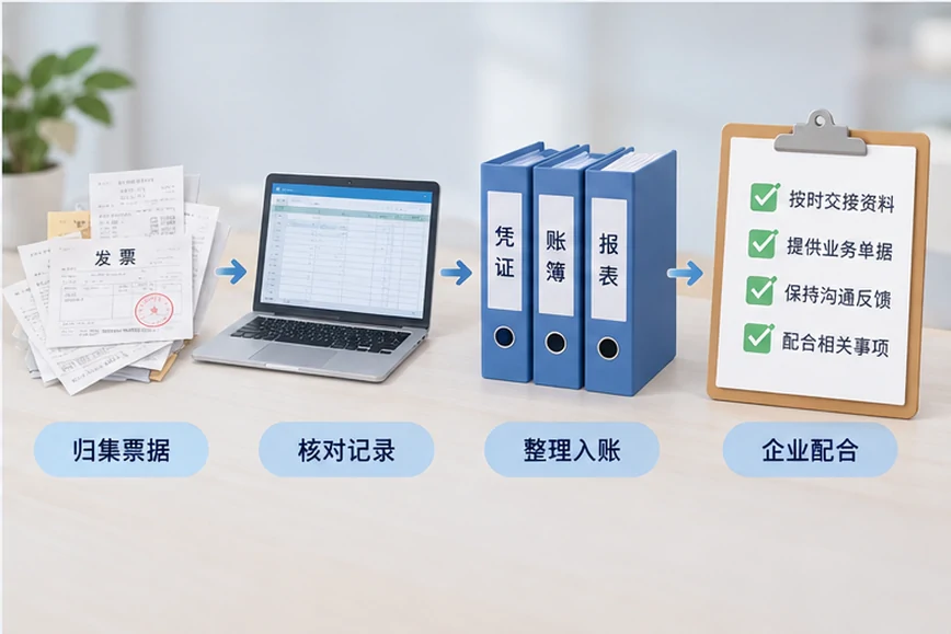 整理企业票据与日常账务资料的服务场景示意