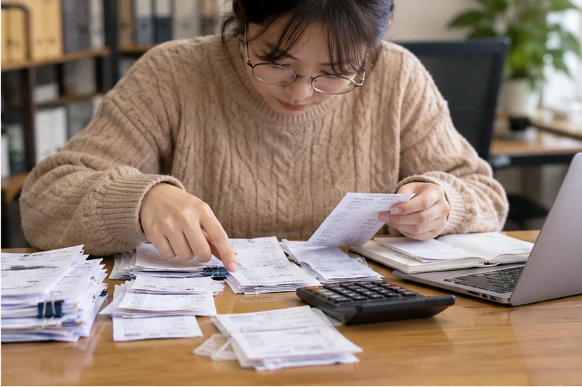 整理企业票据与日常账务资料的服务场景示意