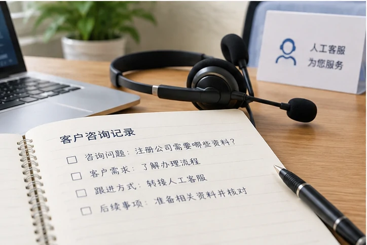 在线客服接待与咨询整理的服务场景示意