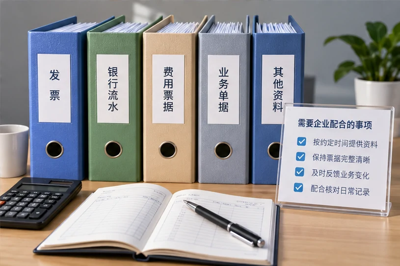 整理企业票据与日常账务资料的服务场景示意