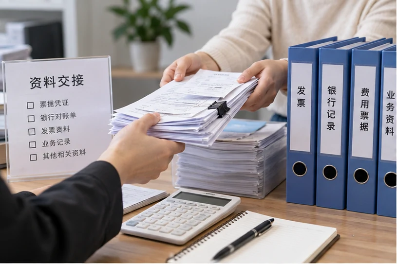 整理企业票据与日常账务资料的服务场景示意