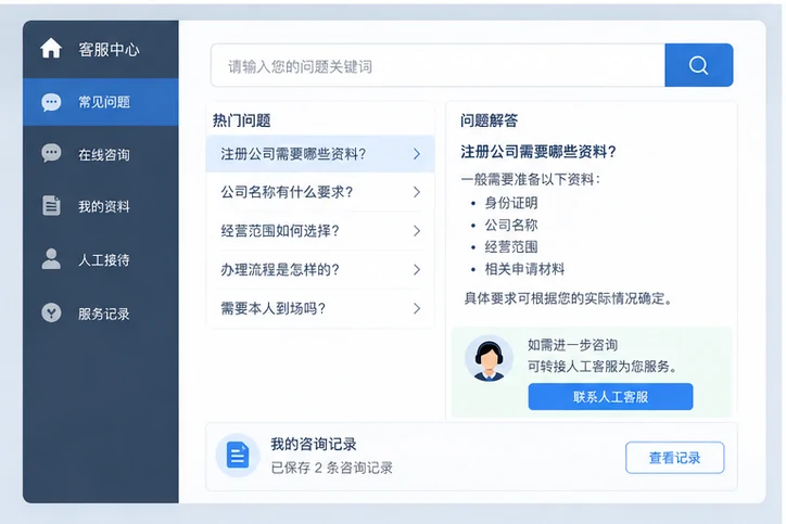 在线客服接待与咨询整理的服务场景示意