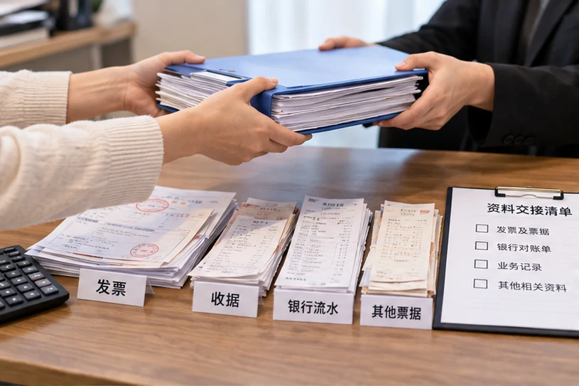 整理企业票据与日常账务资料的服务场景示意