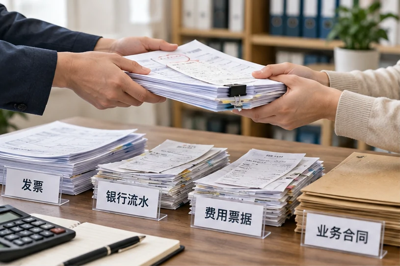 整理企业票据与日常账务资料的服务场景示意