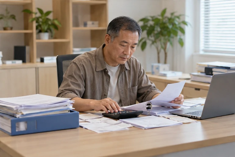 整理企业票据与日常账务资料的服务场景示意