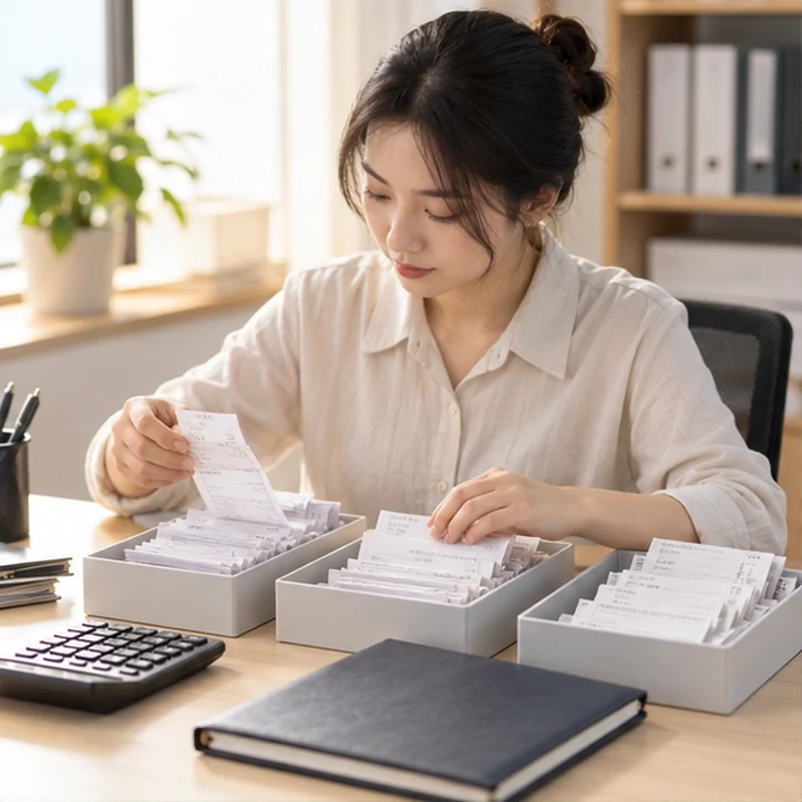 整理企业票据与日常账务资料的服务场景示意
