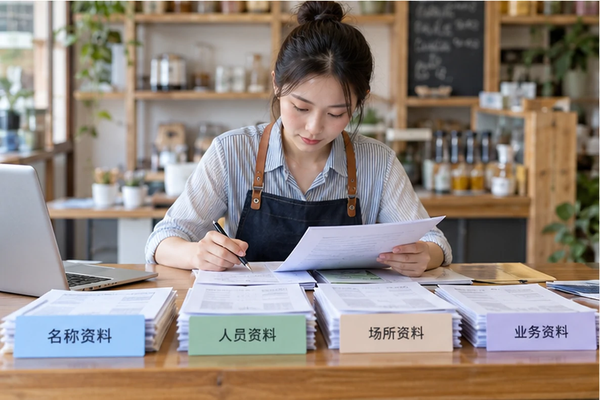 核对注册公司资料与办理事项的服务场景示意