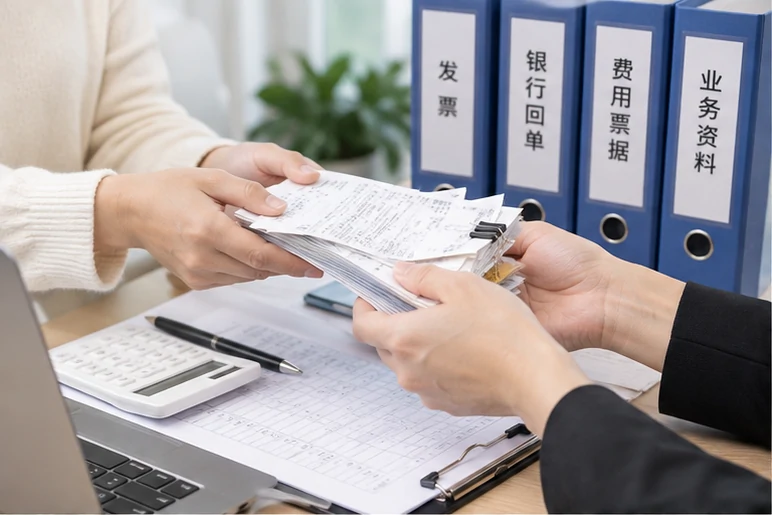 整理企业票据与日常账务资料的服务场景示意