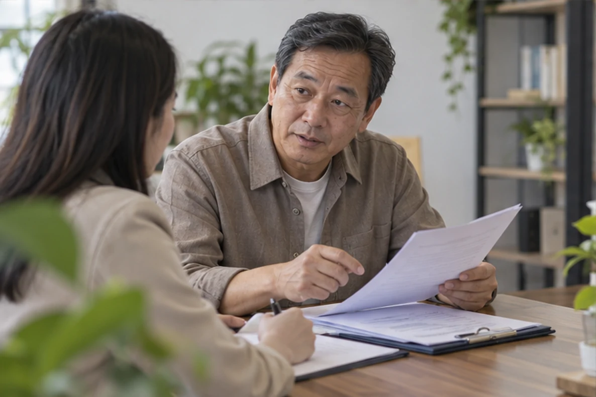 核对注册公司资料与办理事项的服务场景示意