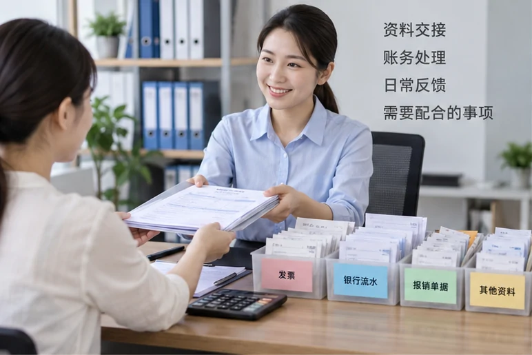 整理企业票据与日常账务资料的服务场景示意